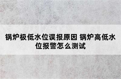 锅炉极低水位误报原因 锅炉高低水位报警怎么测试